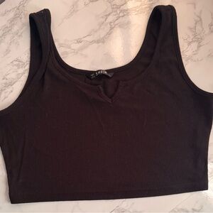 SHEIN Dark Ribbed Crop Top